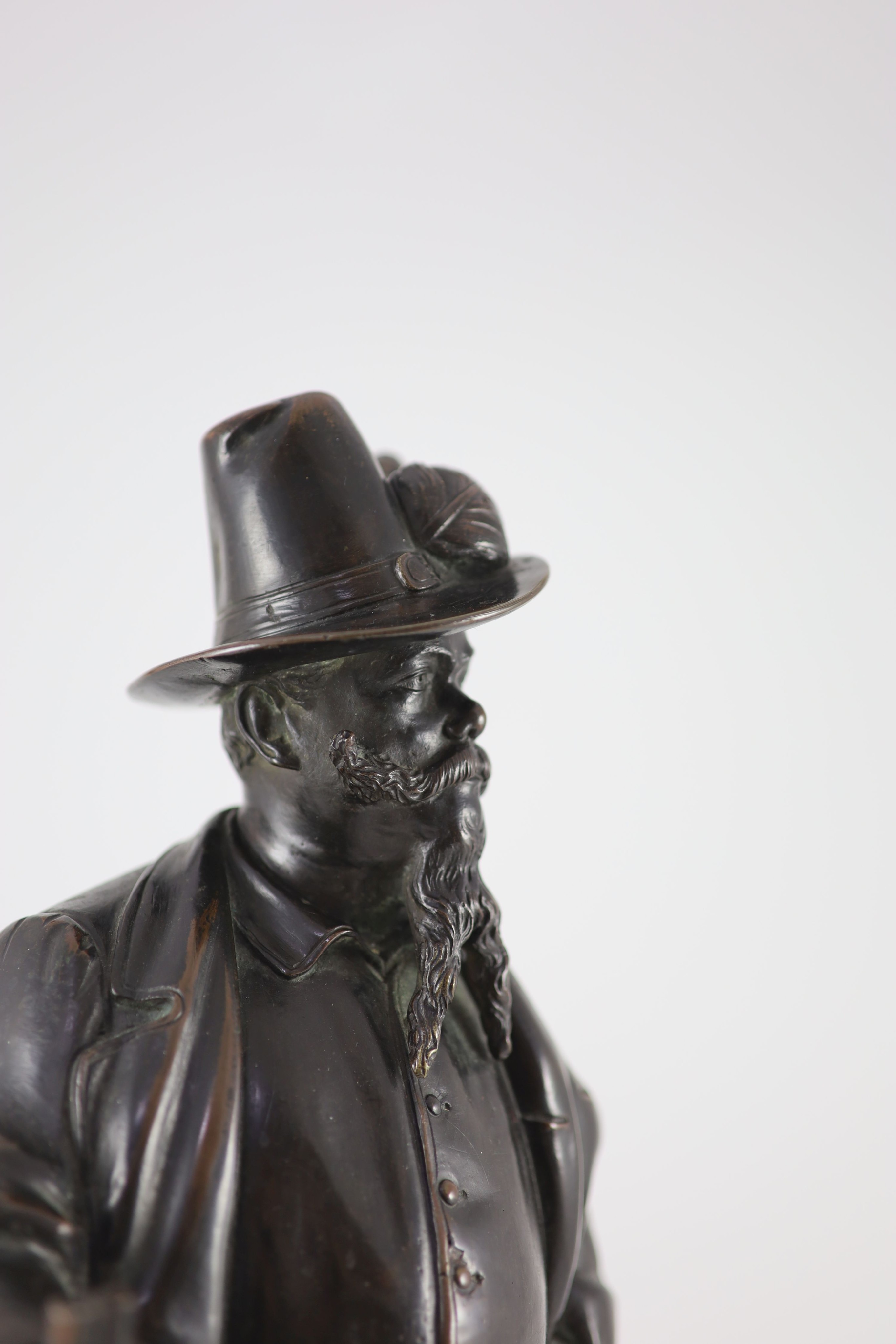 Antonio Pandiani (1838-1928), a bronze study of Victor Emmanuel II of Italy 52cm high.